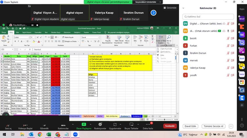 Microsoft Temel Excel (1. Grup)