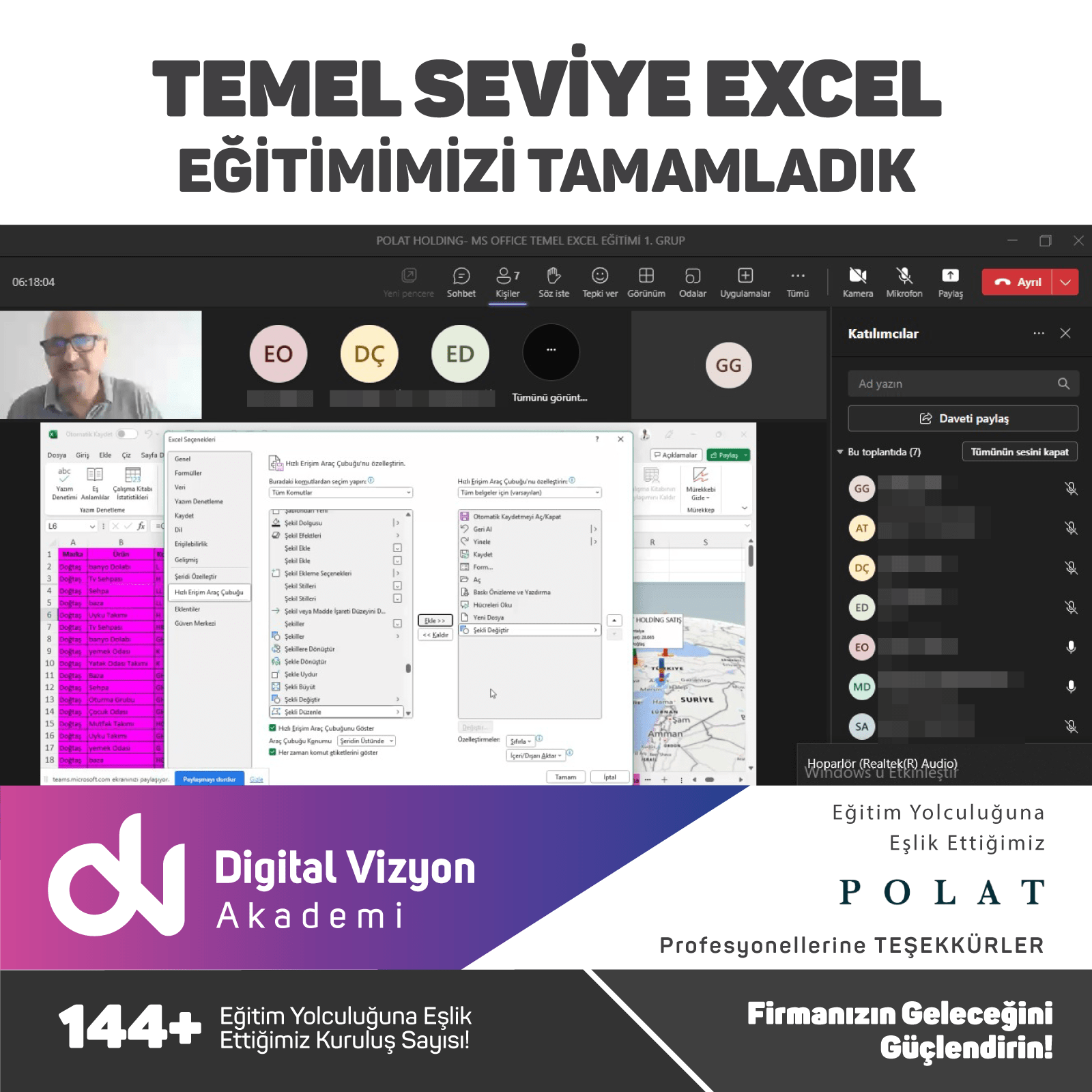 Polat Holding ile " TEMEL SEVİYE EXCEL "eğitimi